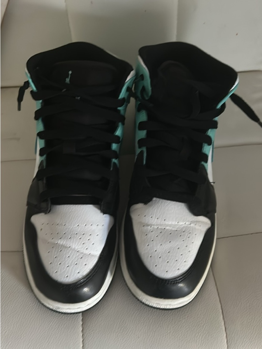 Jordan Men's High-Top Athletic Sneakers in Black, White and Teal